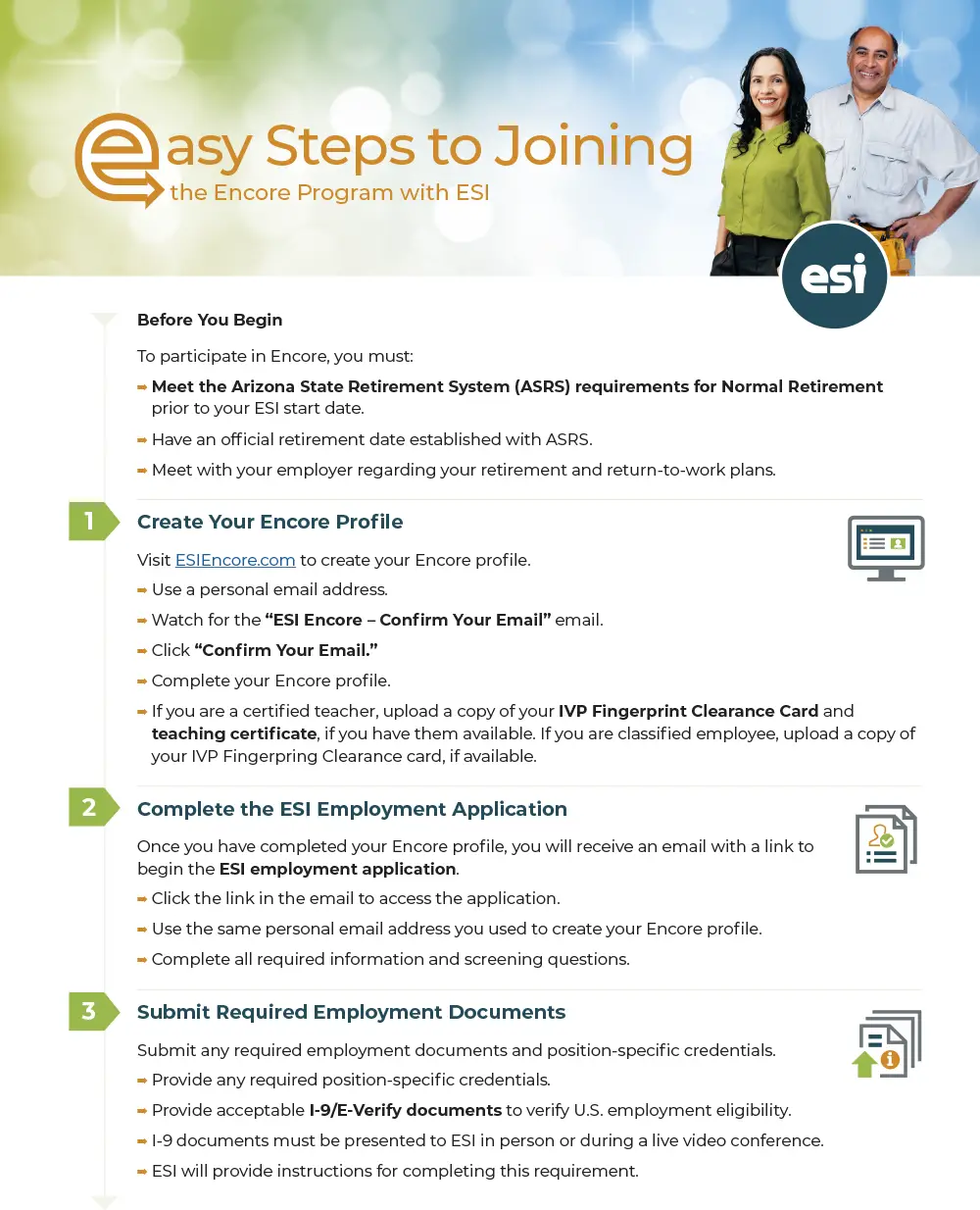Easy steps to joining Encore by ESI